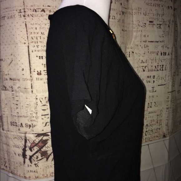 Essay By Sharon Anthony Black Short Sleeve Blouse - Picture 7 of 8